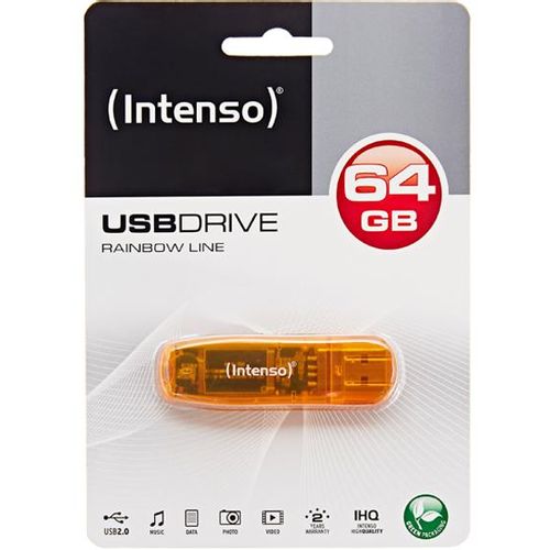 (Intenso) USB Flash drive 64GB Hi-Speed USB 2.0, Rainbow Line, ORANGE - USB2.0-64GB/Rainbow slika 5