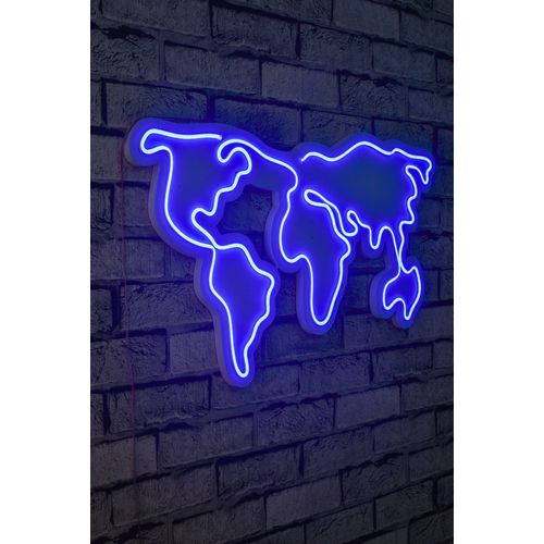 World Map - Blue Blue Decorative Plastic Led Lighting slika 2