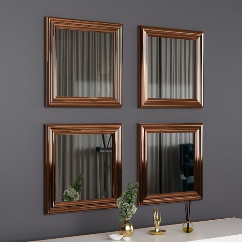 Woody Fashion Set ogledala (4 komada), bronca, Loza - Bronze slika 1