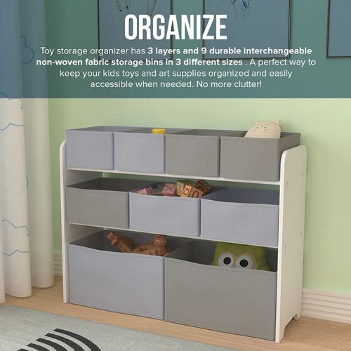 Kinder Home Organizator Za Igračke Belo-Sivi slika 7