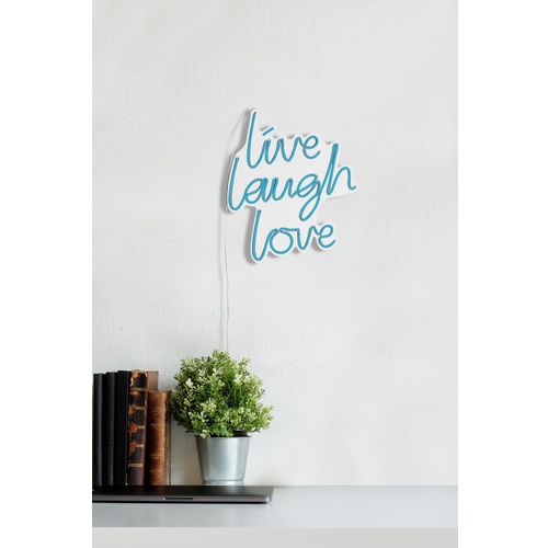 Wallity Ukrasna plastična LED rasvjeta, Live Laugh Love - Blue slika 13