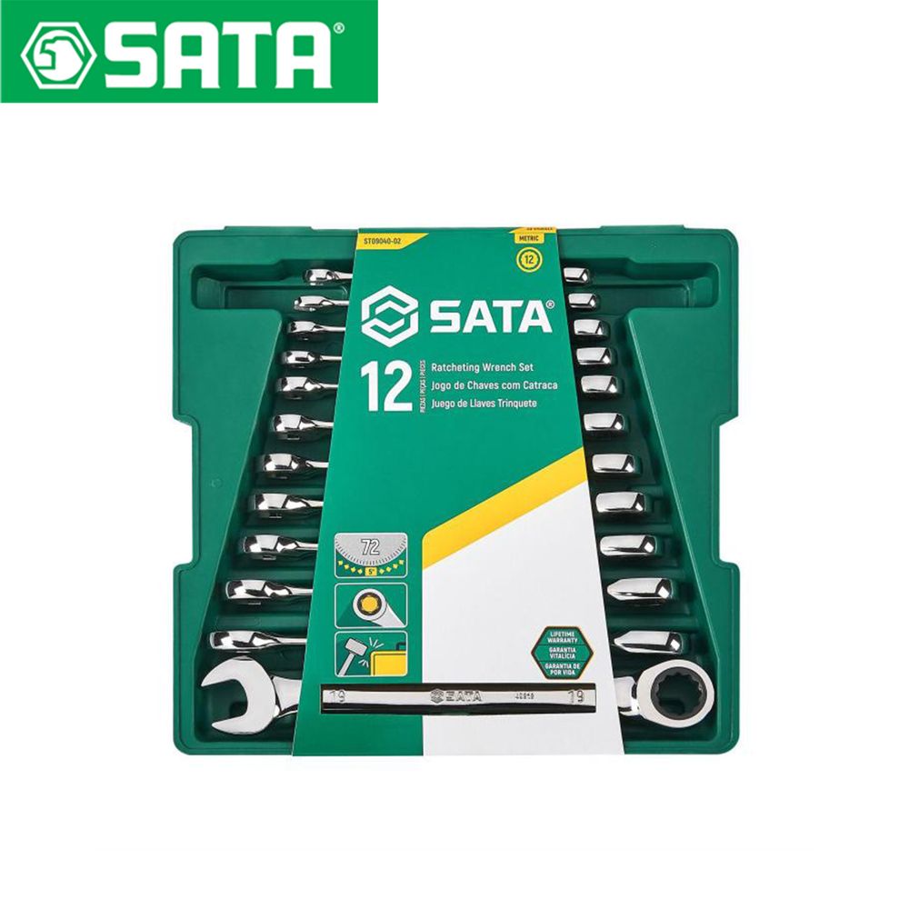 Sata Set viljuškasto-okastih ključeva sa račnom-gedorom 12-dijelni ST09040-02 slika 1
