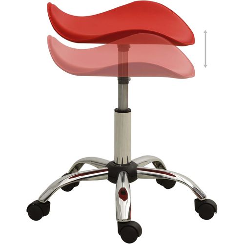 Salonski stolac od umjetne kože crveni slika 3