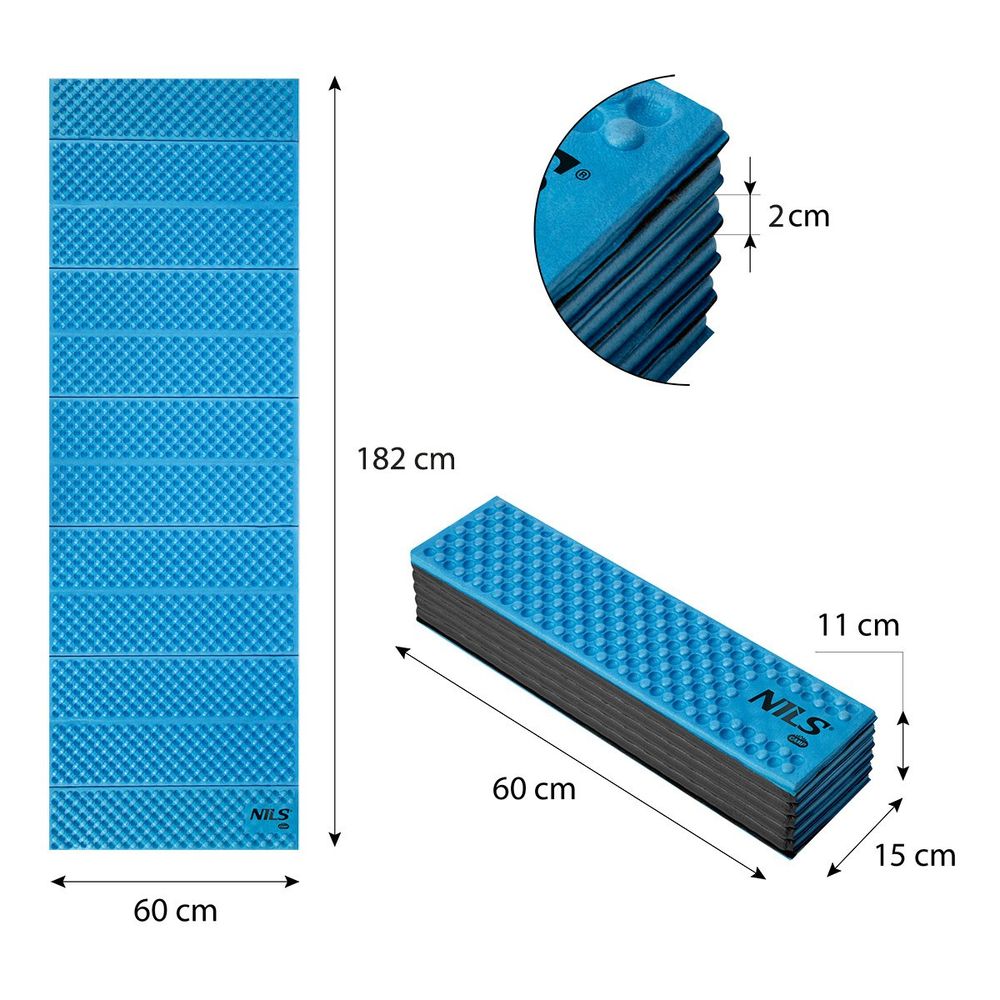 Nc1768 plava sklopivna podloga 188 cm nils camp slika 5