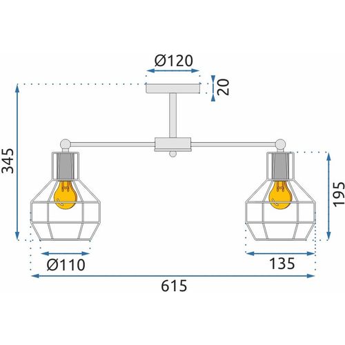 TOOLIGHT Stropna viseća svjetiljka metalna Loft APP735-6C slika 14