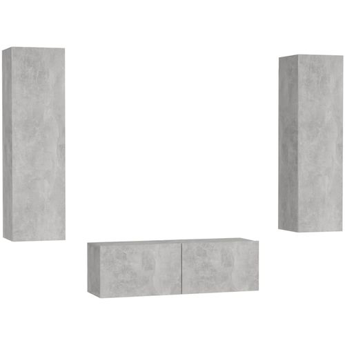 3-dijelni set TV ormarića siva boja betona od iverice slika 11