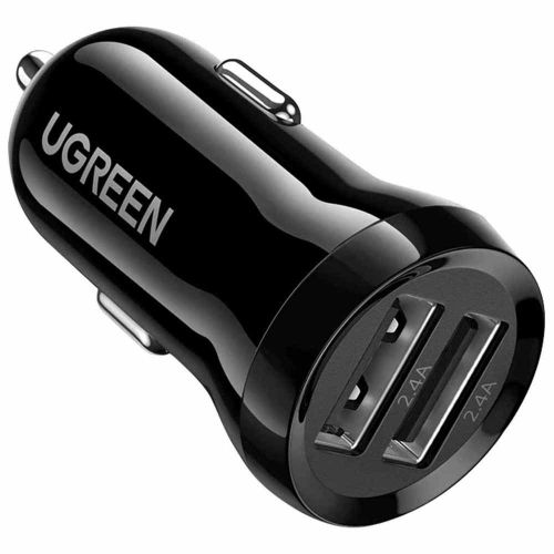 Auto punjač UGREEN, 24W, Dual USB-A, crni slika 1