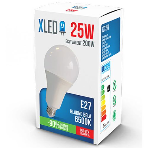 XLED E27 24W HB LED Sijalica 6500K,220V,2250Lm,Hladno Bela slika 3