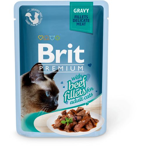 Brit Premium Cat Delicate Fileti u sosu sa govedinom 24 x 85g slika 1