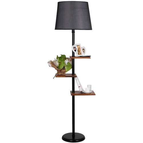 Moda Lambader Siyah Pramit Hasır Siyah Abjurlu Black Floor Lamp slika 2