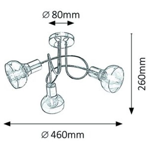 Rabalux Holly plafonska lampa 3x40W bez sijalice slika 4