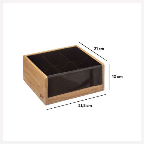 FIVE ORGANIZATOR ZA ČAJEVE 21,8X21X10CM BAMBUS CRNA slika 2