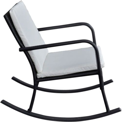 Vrtna stolica za ljuljanje od poliratana crna slika 18