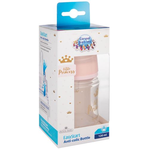 Canpol baby flašica 120ml široki vrat, pp - royal baby - pink slika 2