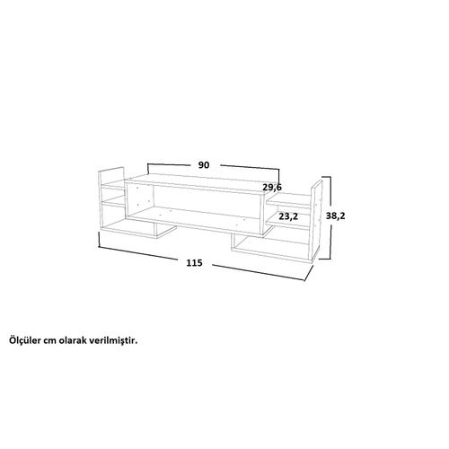 Woody Fashion TV jedinica, Sema - White, Walnut slika 6