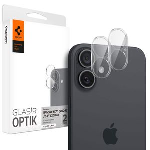 Spigen Glass tR Optik staklo za kameru 2 kom AGL07923 za iPhone 16 / 16 Plus – Crystal Clear