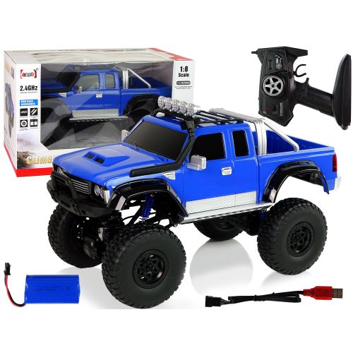 Auto na daljinsko upravljanje R/C 2.4G Climbing Car 1:8 4x4 - plavi slika 1