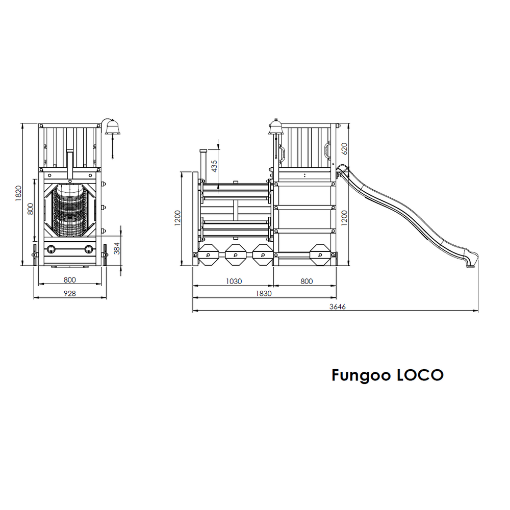Fungoo Set LOCO - Drveno dječije igralište slika 6