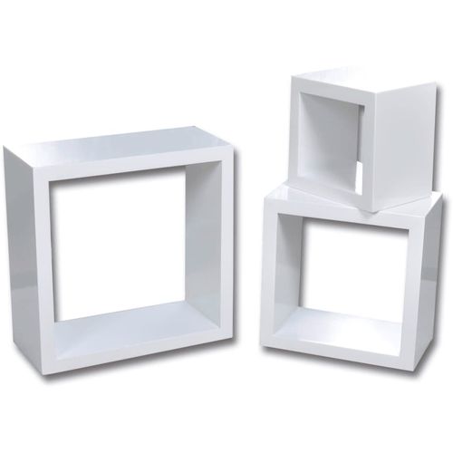 Set od 3 zidne bijele police u obliku pravokutnika slika 38