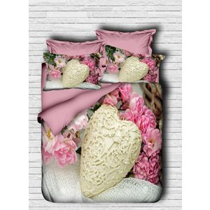 Set Pokrivača za Krevet 127 Pink White Single
