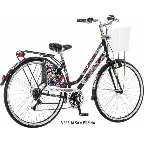 Visitor - FAS284S6 28"/17" VISITOR BELL ROSE CRNO CRVENO PLAVI - gradski bicikli slika 1