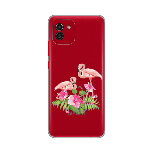 Torbica Silikonska Print Skin za Samsung A035G Galaxy A03 Flamingo slika 1