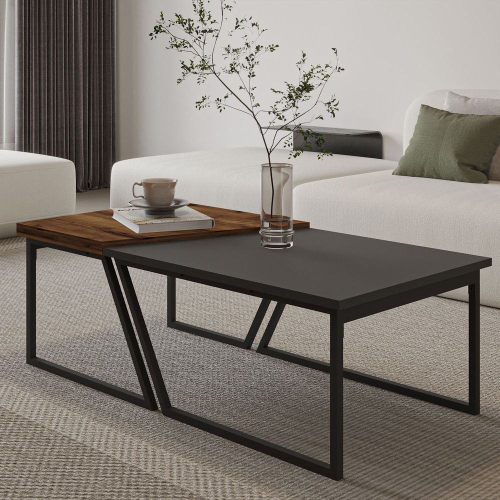Kafa stol Verona P0024623 - Anthracite i Rustikalni Orah slika 3
