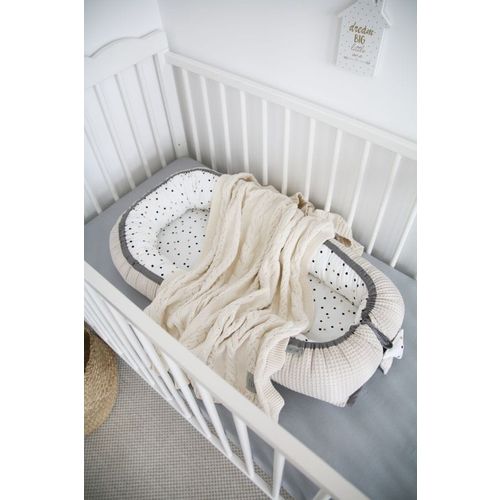 Tiny Star Gnijezdo za bebe 0-8m Cotton-waffel Confetti i bež slika 5