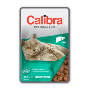 Calibra Cat Premium Sterilised Liver, potpuna mokra hrana za sterilizirane mačke s jetricom u umaku, 100 g