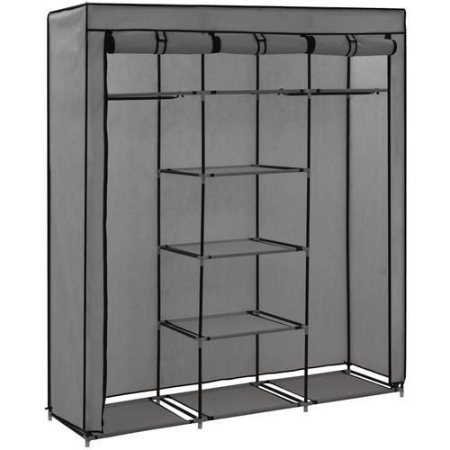 282456 Wardrobe with Compartments and Rods Grey 150x45x175 cm Fabric slika 13