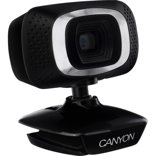 CANYON C3 720P HD webcam with USB2.0. connector, 360° rotary view scope, 1.0Mega pixels, Resolution 1280*720, viewing angle 60°, cable length 2.0m, Black, 62.2x46.5x57.8mm, 0.074kg slika 2