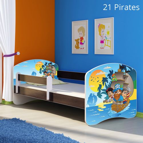 Dječji krevet ACMA s motivom, bočna wenge 160x80 cm 21-pirates slika 1