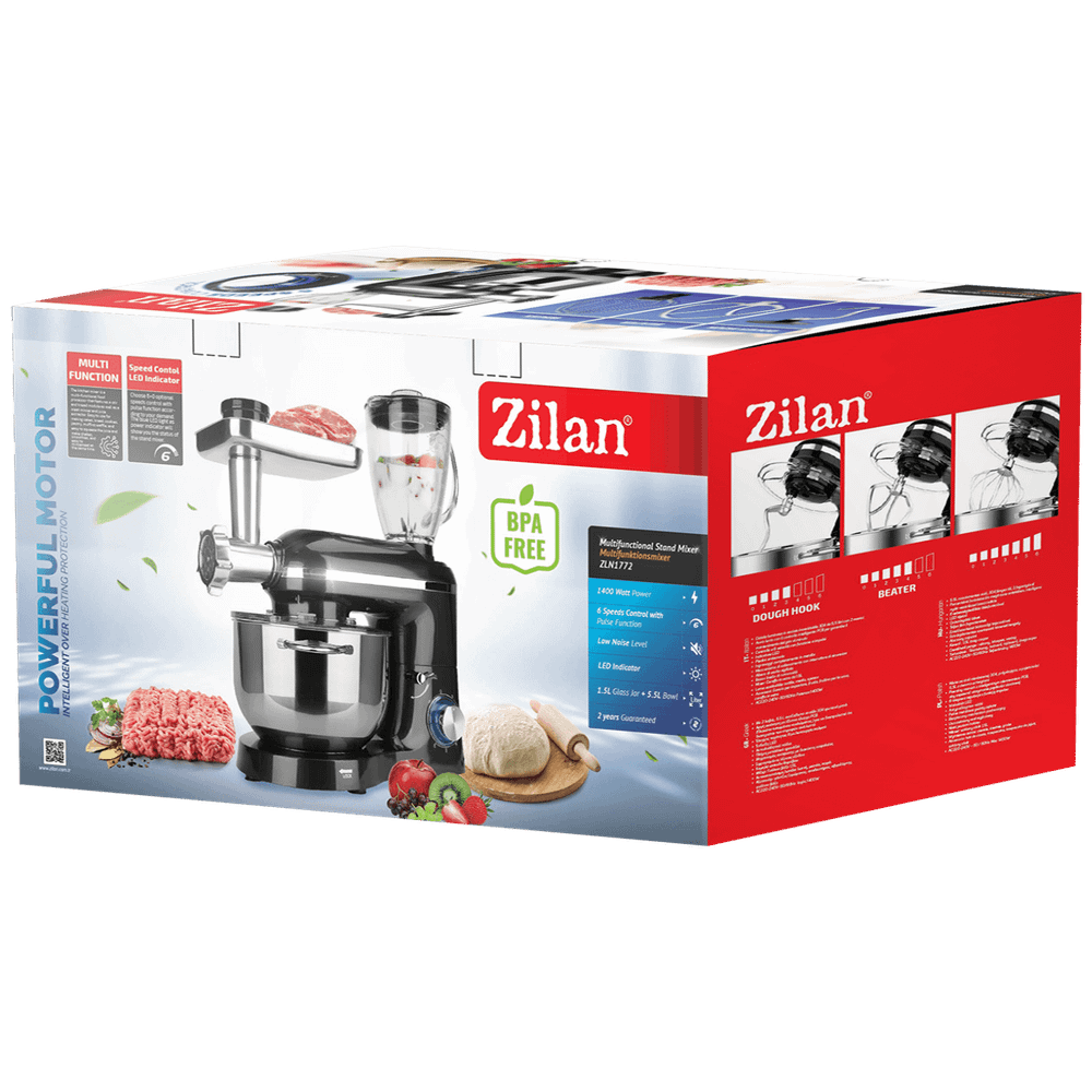 Zilan Mikser sa posudom + blender + nastavak za meso, 1400 W - ZLN1772 slika 2