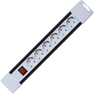 home Produžni kabl, 6 utičnica, prekidač, 1,0mm², 2 met, bijeli - PNV 06K/WH