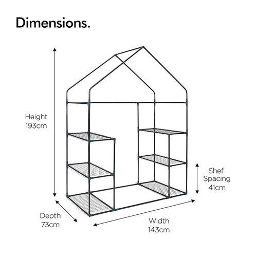 VonHaus greenhouse 193 x 73 x 143cm slika 1