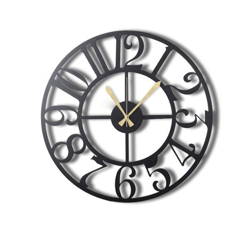 Decorative metal wall clock Circle, colour: black slika 6