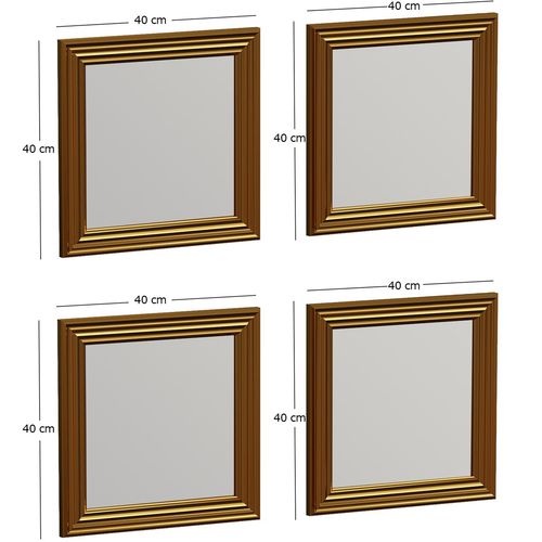 Woody Fashion Set ogledala (4 komada), Zlato, Loza - Gold slika 6