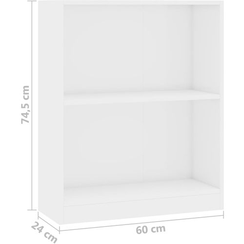 Polica za knjige sjajna bijela 60x24x74,5 cm konstruirano drvo slika 6
