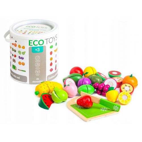 Ecotoys Drveno povrće set od 20 elemenata slika 1