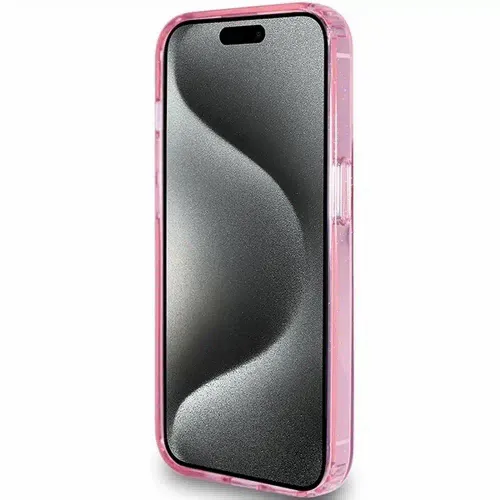 Originalna GUESS Hardcase GUHMP15XHRSGSP torbica za iPhone 15 Pro Max (Magsafe / Glitter Script Logo / stalak za prsten / pink) slika 5