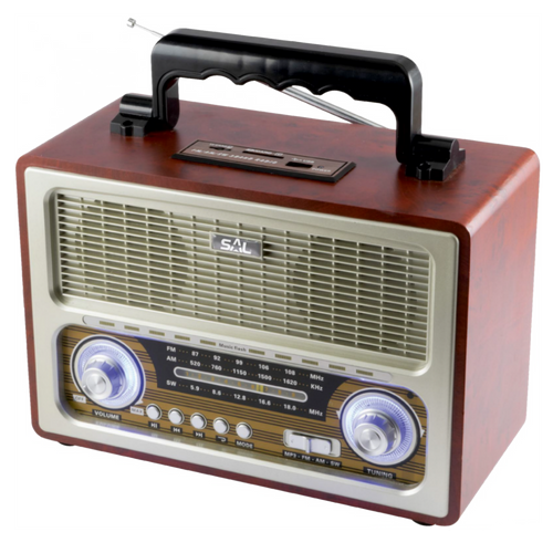 SAL Retro radio + BT bežični zvučnik, 4in1, FM, MP3, AUX - RRT 3B slika 1