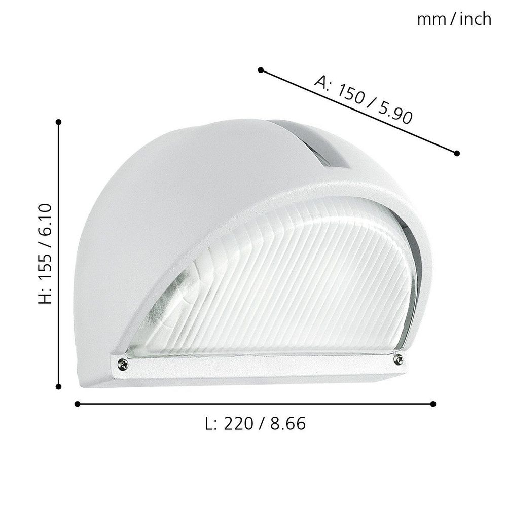 Eglo Onja Vanjska Zidna Lampa E27, Aluminij, Bijela slika 4