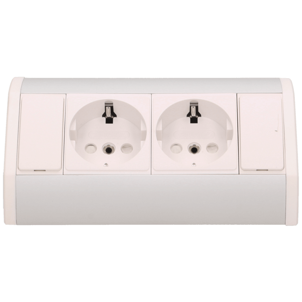 Orno Produžni kabel sa 2 x Schuko utičnice, ugradbena - OR-GM-9005/W-G(GS) slika 3