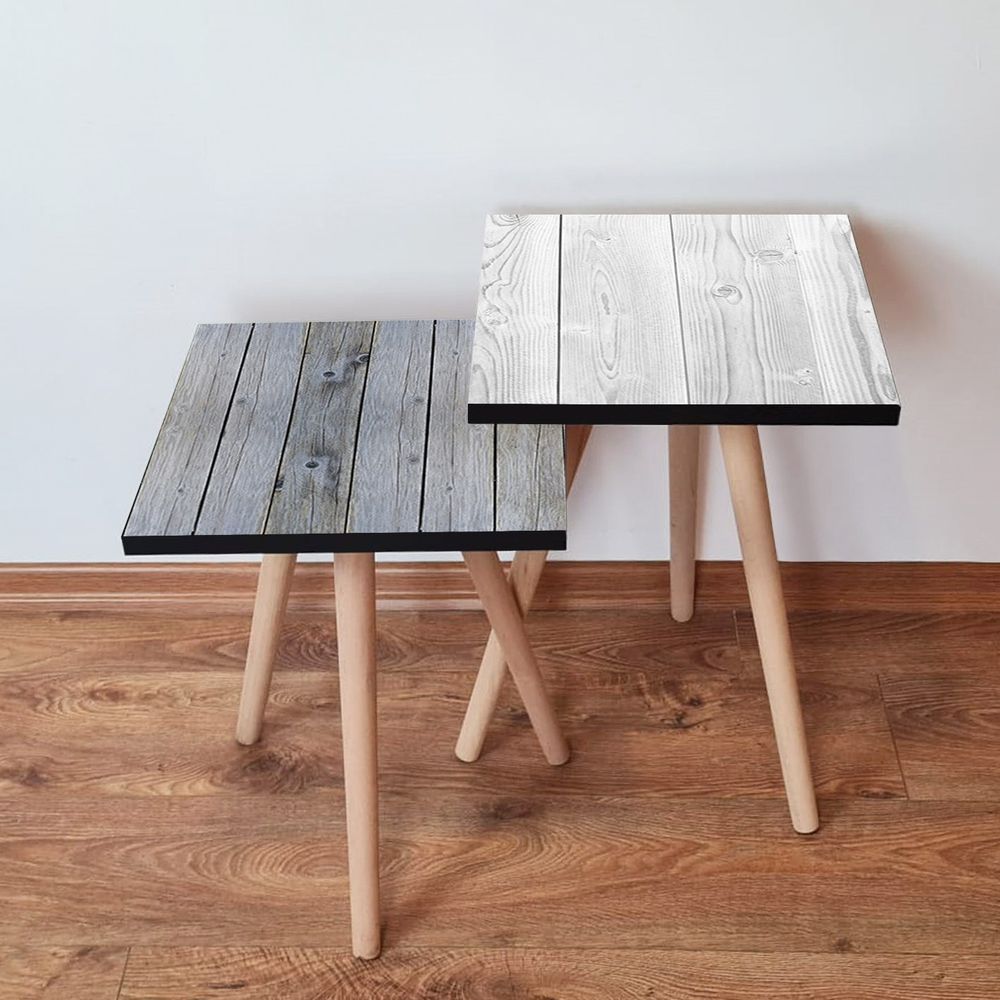 Nesting stolovi 2Shp449 - (2 komada) - boje: siva, bijela slika 1