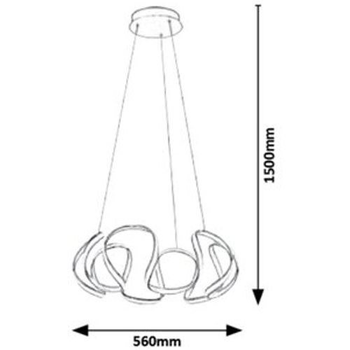 Rabalux Palmira visilica, hrom, LED 38W slika 5