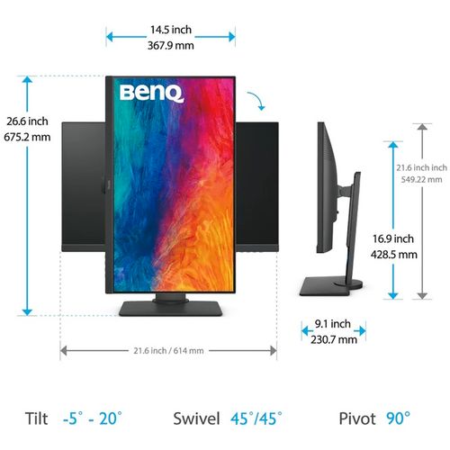 BENQ 27 inča PD2705Q QHD IPS LED Dizajnerski monitor slika 8