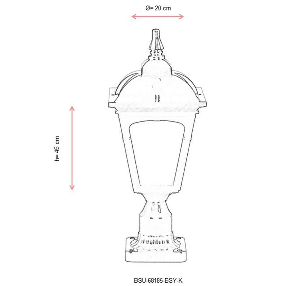 BSU-68185-BSY-K Crna i Bijela Vanjska Zidna Lampa slika 3
