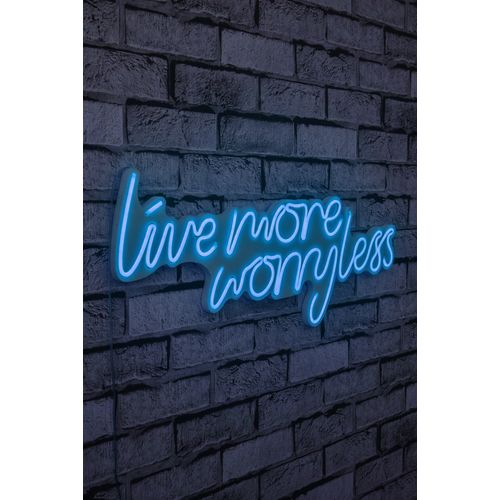 Wallity Ukrasna plastična LED rasvjeta, Live More Worry Less - Blue slika 1