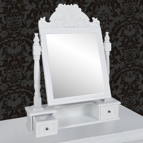 Toaletni stolić s pravokutnim nagibnim ogledalom MDF slika 30
