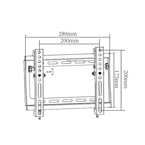 Xstand T17-43 Nosač za TV/TILT/nagib 0-10/VESA 200x200/30kg/3,6cm od zida slika 2